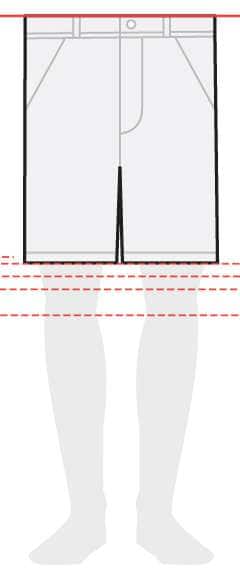 measurements men's shorts 9 inches