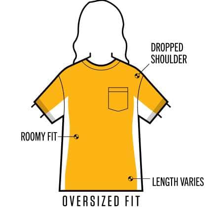 Oversized Fit: Dropped shoulder. Roomy fit. Length varies.